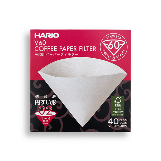 Hario V60 2 Cup Paper Filters (40 Pack)